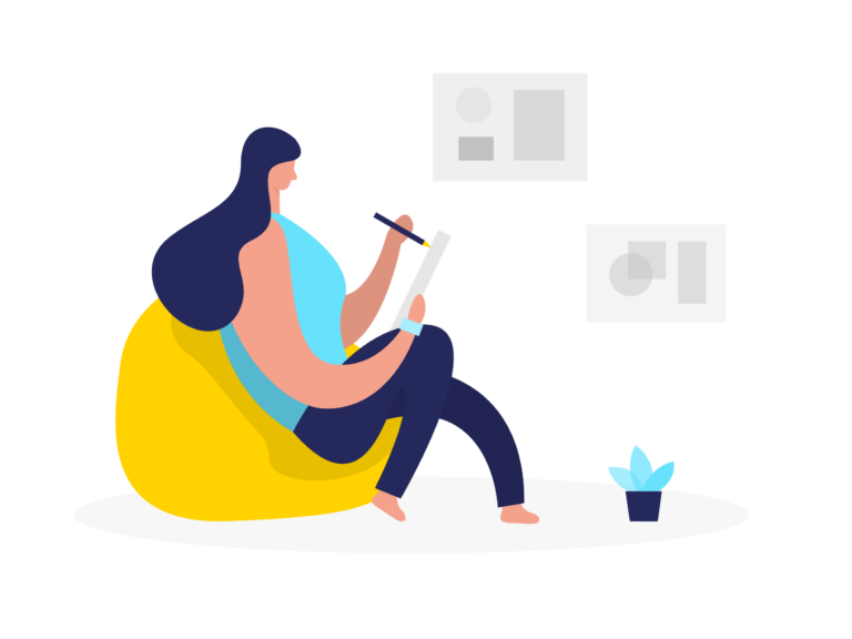 Icon of woman working